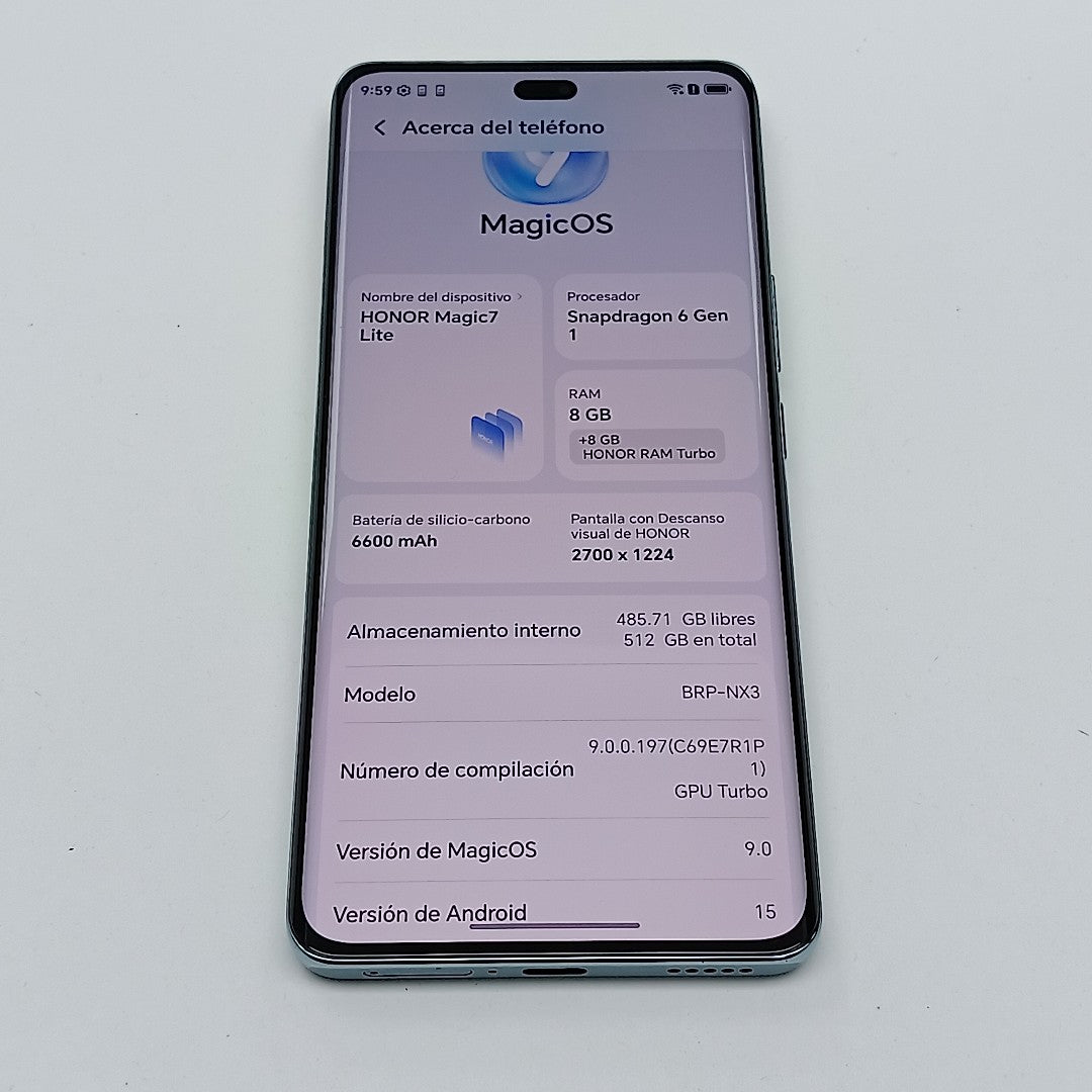 CELULAR HONOR MAGIC 7 LITE BRP-NX3 (2025) 512 GB 8 GB RAM (SEMINUEVO)