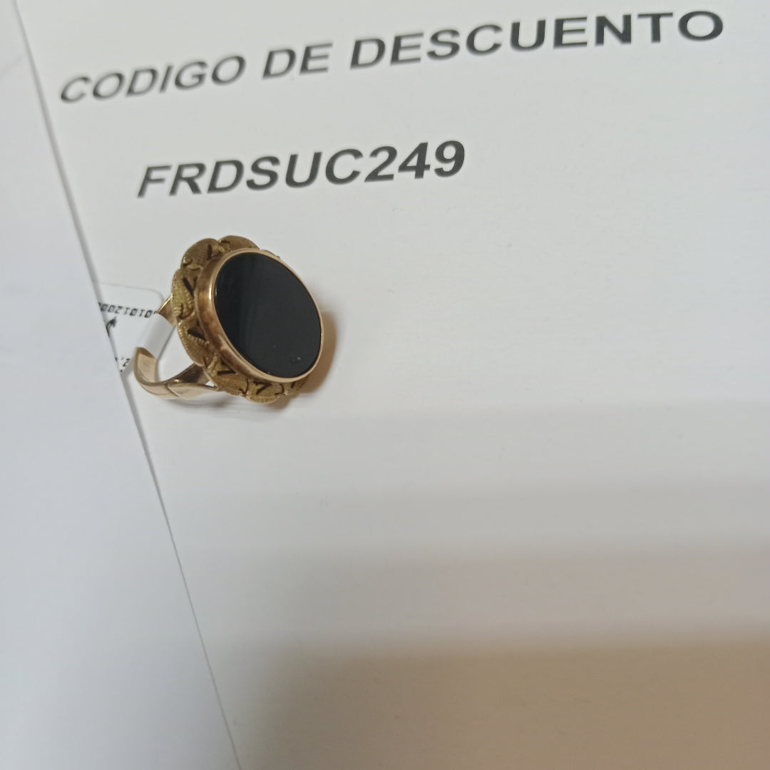 K1 5,00 GRMS 8 K ESPECIFICACIONES COMPLEMENTARIAS ANILLO CON PIEDRA NEGRA (SEMINUEVO)