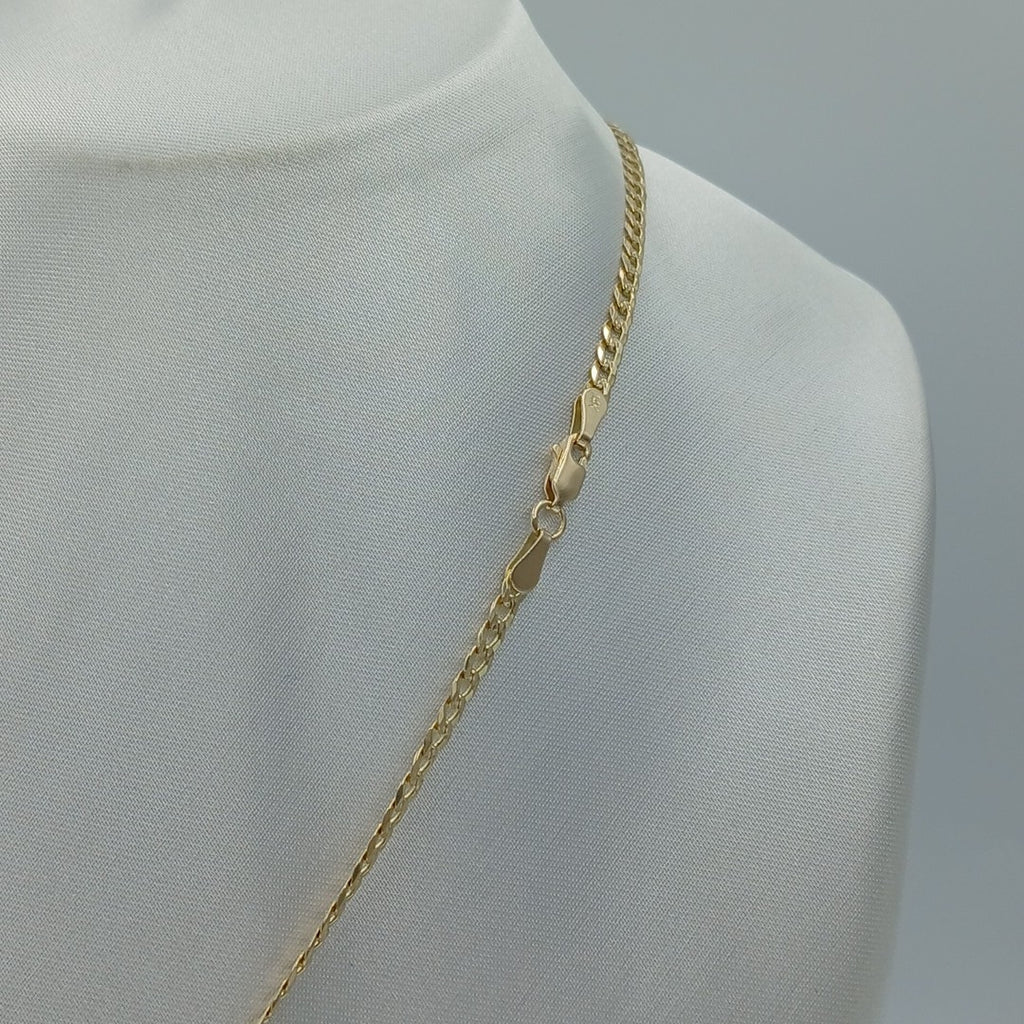 CADENA BARBADA DIAMANTADA 12.61GR 60 CM 14K (NUEVO)