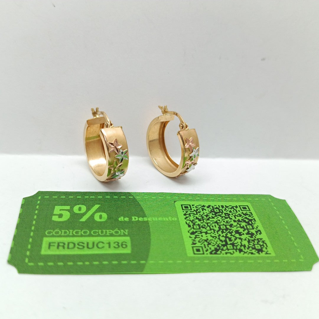 ARRACADAS PAR ORO,ORO COMBINADO 14 K 3,40 GRMS (SEMINUEVO)