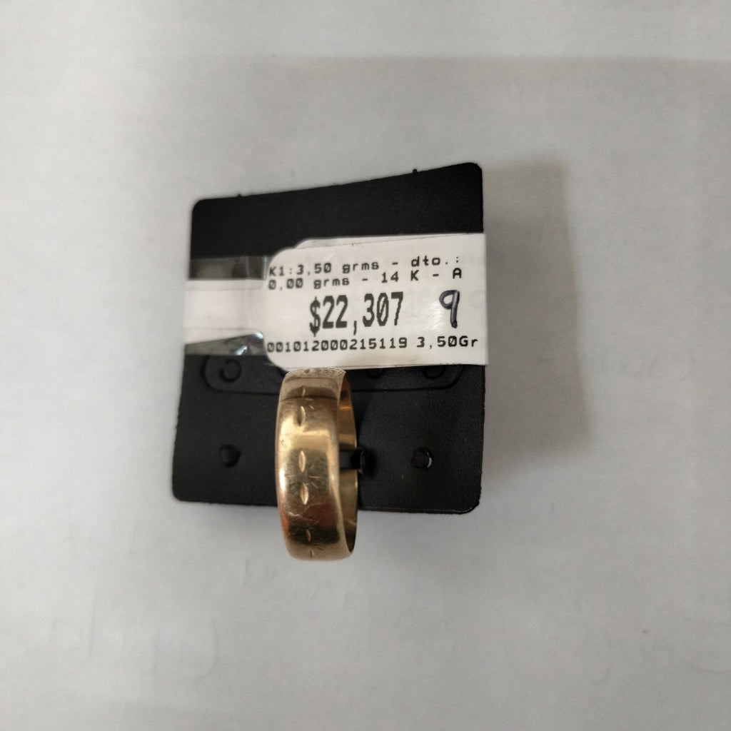 K1 3,50 GRMS 14 K ESPECIFICACIONES COMPLEMENTARIAS ARGOLLA ESTAMPADO ESTRELLA (SEMINUEVO)