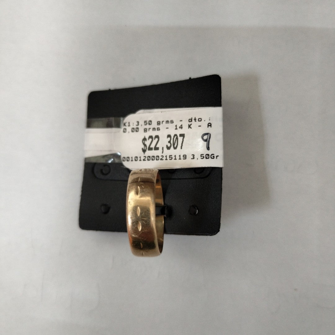 K1 3,50 GRMS 14 K ESPECIFICACIONES COMPLEMENTARIAS ARGOLLA ESTAMPADO ESTRELLA (SEMINUEVO)