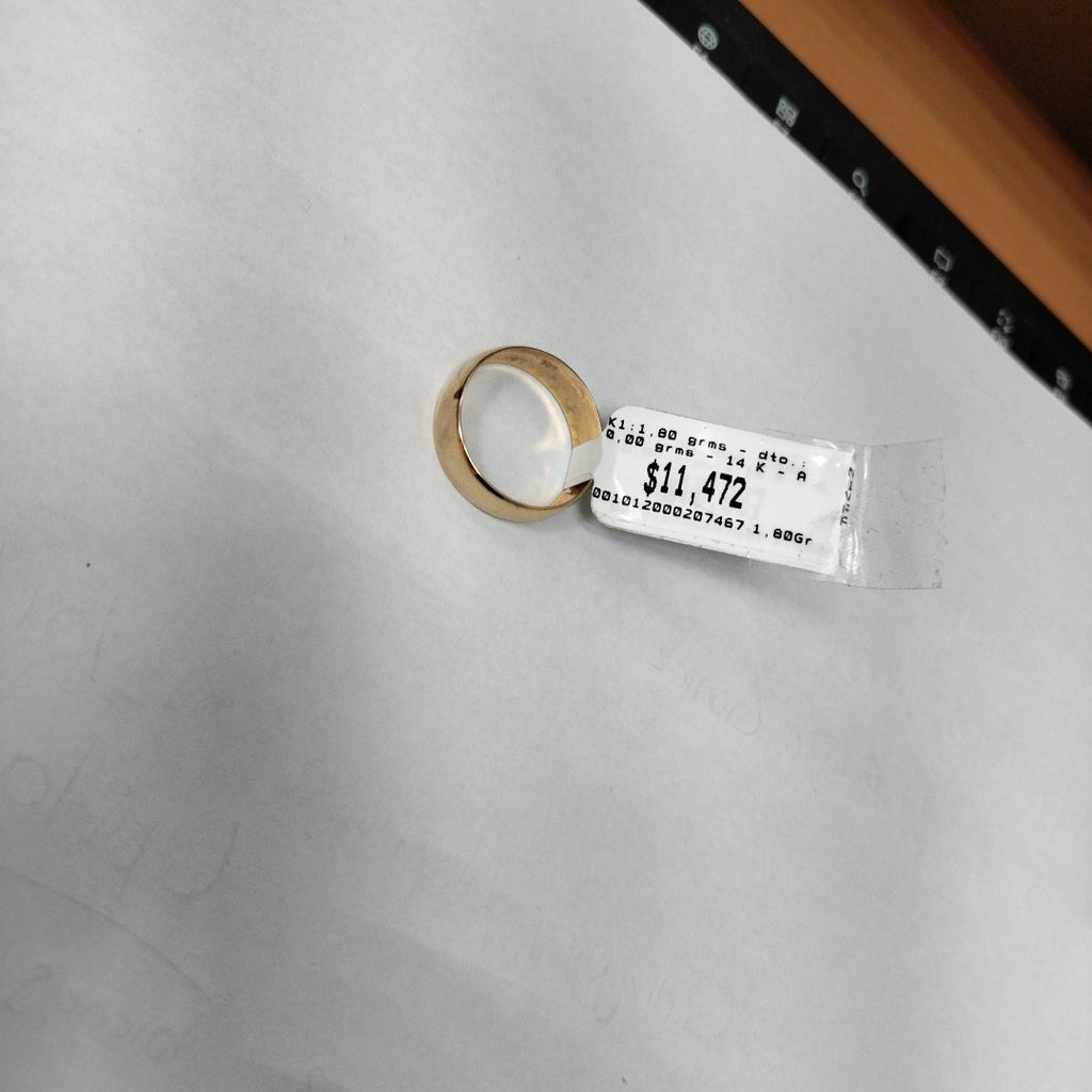 K1 1,80 GRMS 14 K ESPECIFICACIONES COMPLEMENTARIAS ARGOLLA LISA (SEMINUEVO)