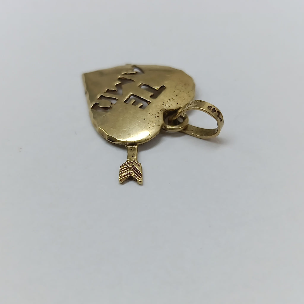 K1 1,60 GRMS 10 K ESPECIFICACIONES COMPLEMENTARIAS DIJE MOTIVO CORAZON TE AMO 10 (SEMINUEVO)