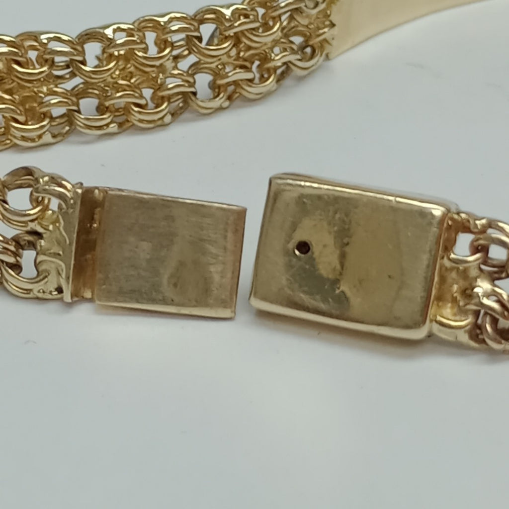 K1 13,00 GRMS 14 K ESPECIFICACIONES COMPLEMENTARIAS ESCLAVA CON DETALLE EN EL P (SEMINUEVO)