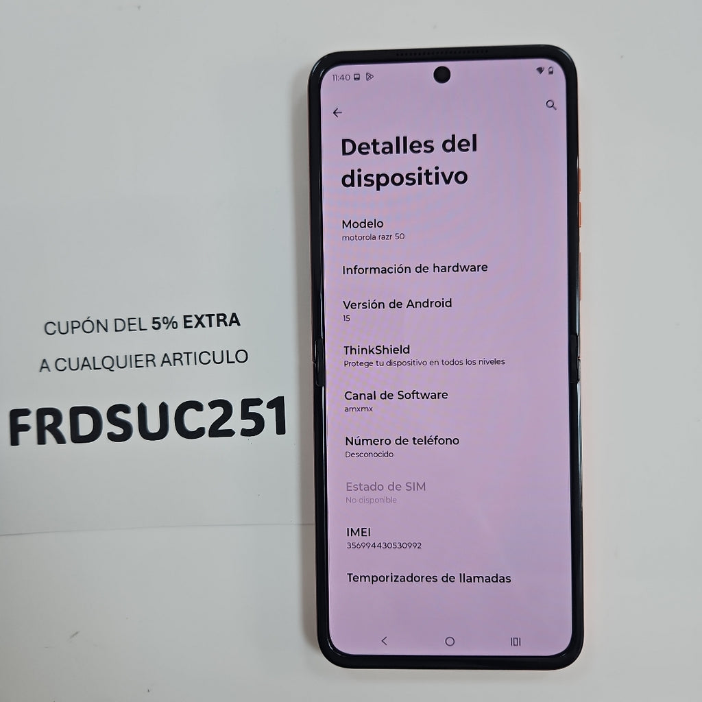 CELULAR MOTOROLA RAZR 50 5G XT2453-1 512 GB 12 GB RAM (SEMINUEVO)