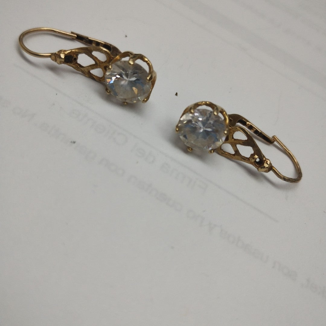 K1 3,00 GRMS 10 K ESPECIFICACIONES COMPLEMENTARIAS ARETES CON CIRCONIA (SEMINUEVO)