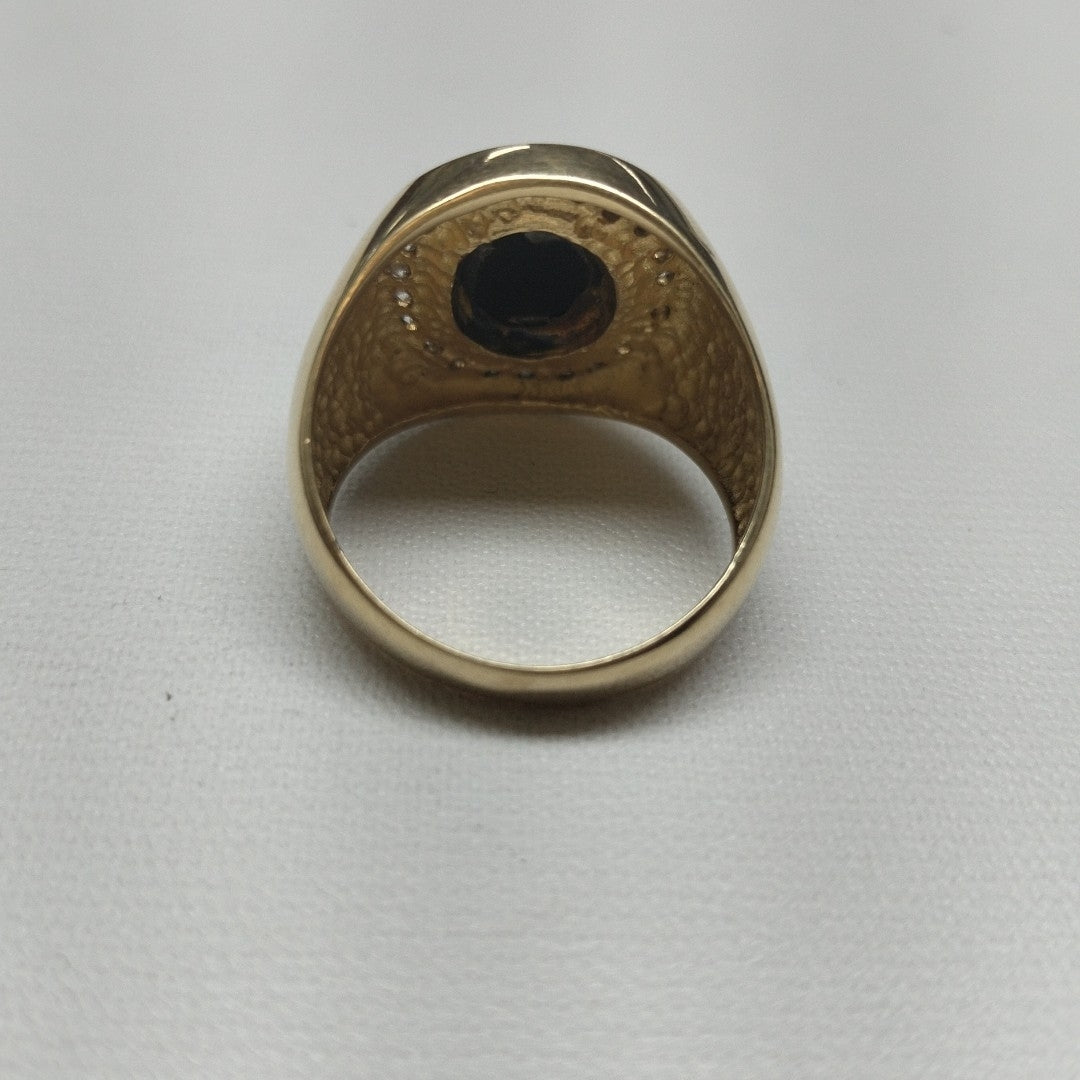 K1 9,50 GRMS 14 K ESPECIFICACIONES COMPLEMENTARIAS ANILLO PIEDRA NEGRA VENDIBLE (SEMINUEVO)