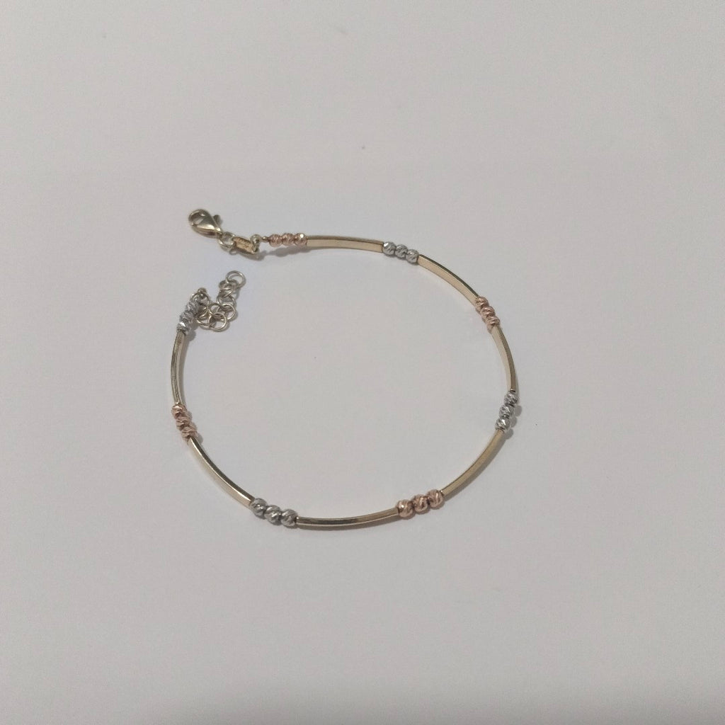 K1 3,50 GRMS 10 K ESPECIFICACIONES COMPLEMENTARIAS PULSERA RIGIDA CON ESFERAS (SEMINUEVO)