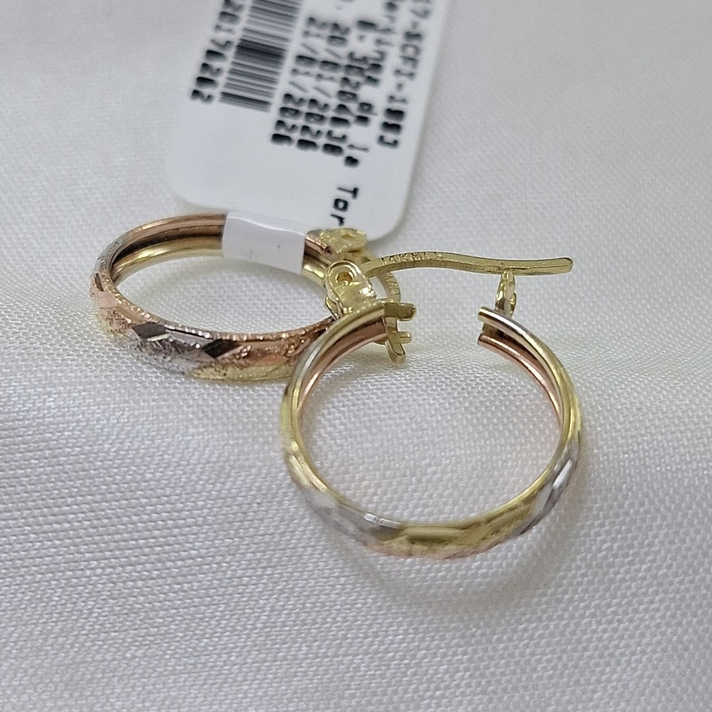 ARRACADAS PAR ORO COMBINADO 14 K 1.7 GRMS (SEMINUEVO)