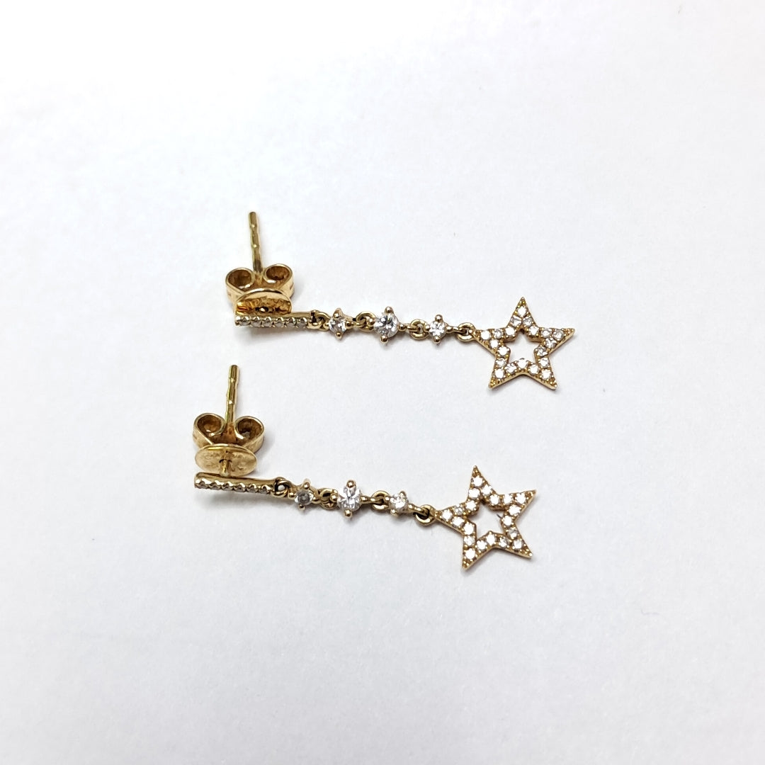 ANILLITO, ARETES PAR ORO 14 K 1.7 GRMS (SEMINUEVO)