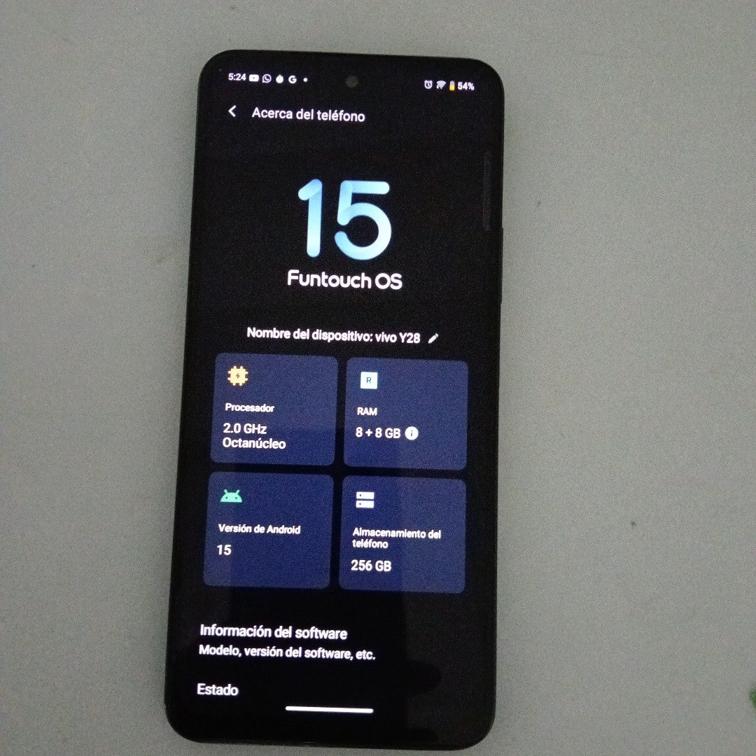 CELULAR VIVO Y28 V2352 256 GB 8 GB RAM (SEMINUEVO)