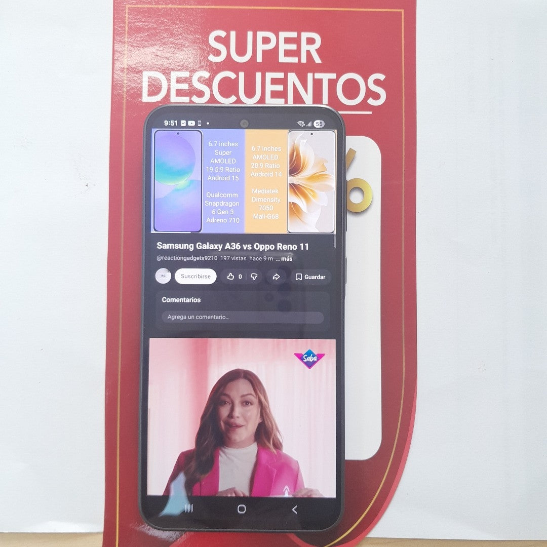 CELULAR SAMSUNG GALAXY A36 5G SM-A366E (2025) 128 GB 6 GB RAM (SEMINUEVO)