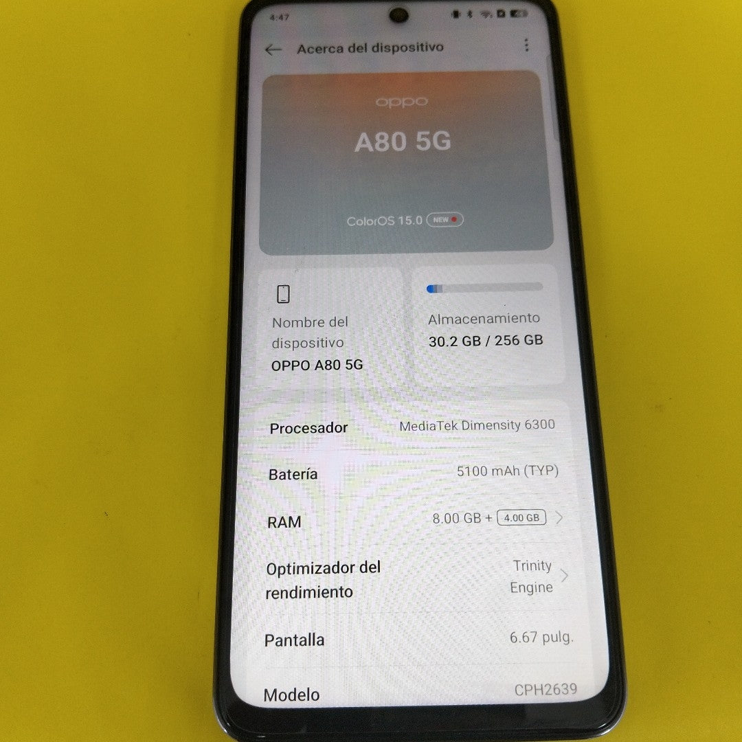 CELULAR OPPO  A80 5G CPH2639 (2024) 256 GB 8 GB RAM (SEMINUEVO)