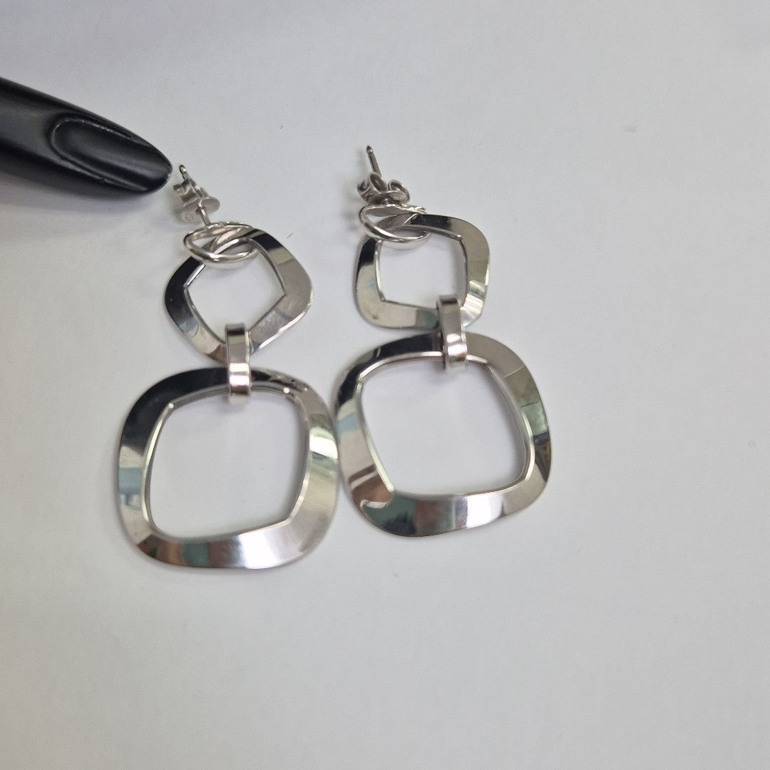 ARETES PAR ORO BLANCO 14 K 6,30 GRMS (SEMINUEVO)