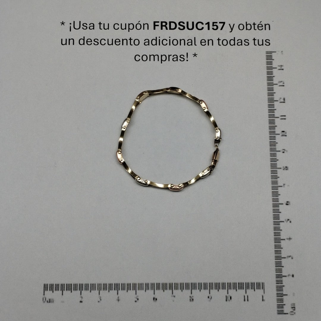 PULSERA ORO COMBINADO 10 K 7,40 GRMS (SEMINUEVO)