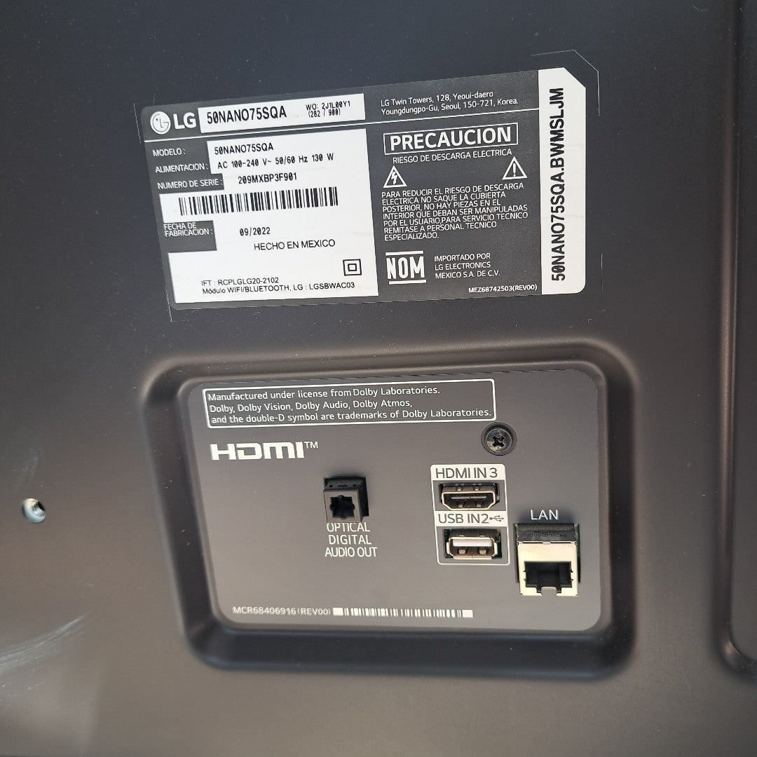 PANTALLA LG 50NANO75SQA (2022) 50" NANOCELL  4K (SEMINUEVO)