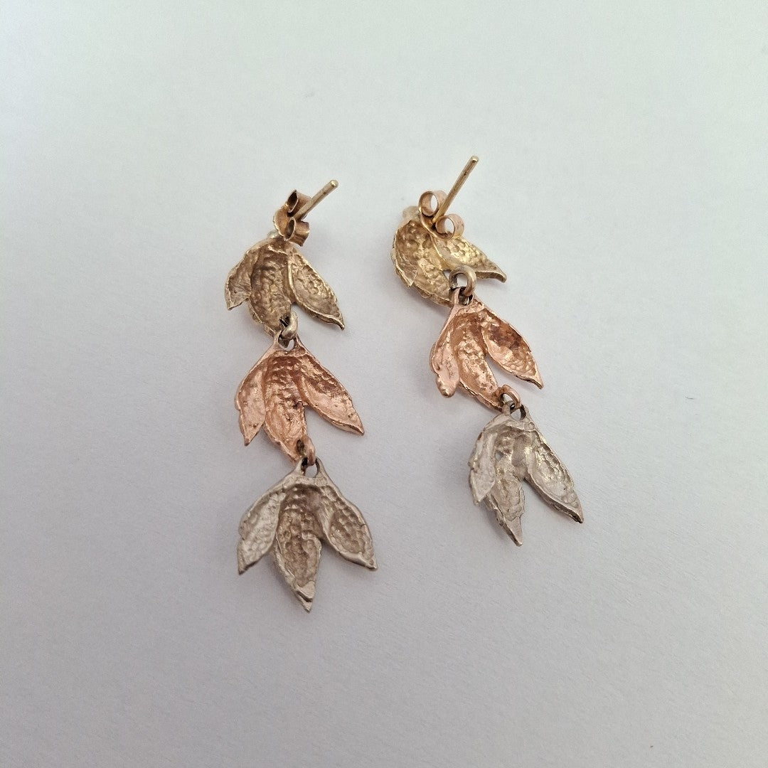 ARETES PAR ORO COMBINADO 14 K 4,00 GRMS (SEMINUEVO)