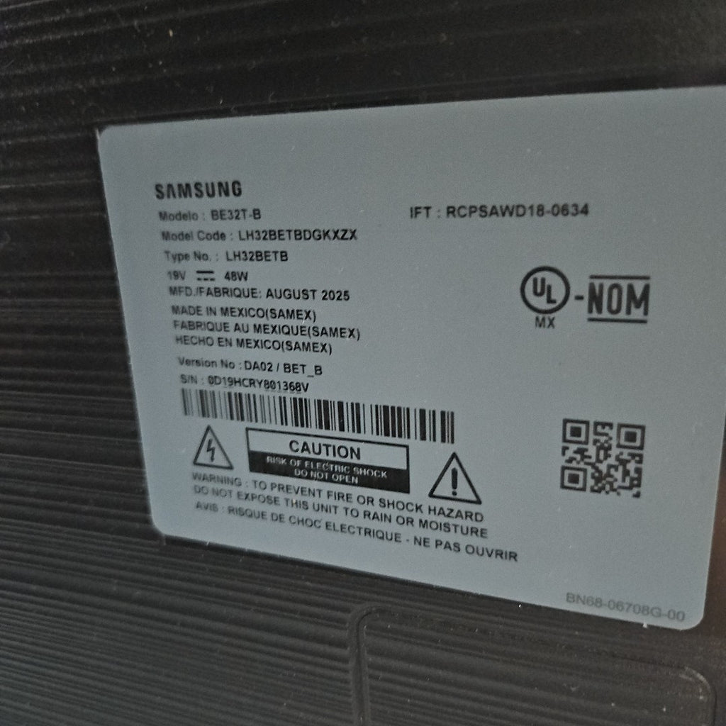 PANTALLA SAMSUNG BE32T-B (2025) 32" LED HD (SEMINUEVO)