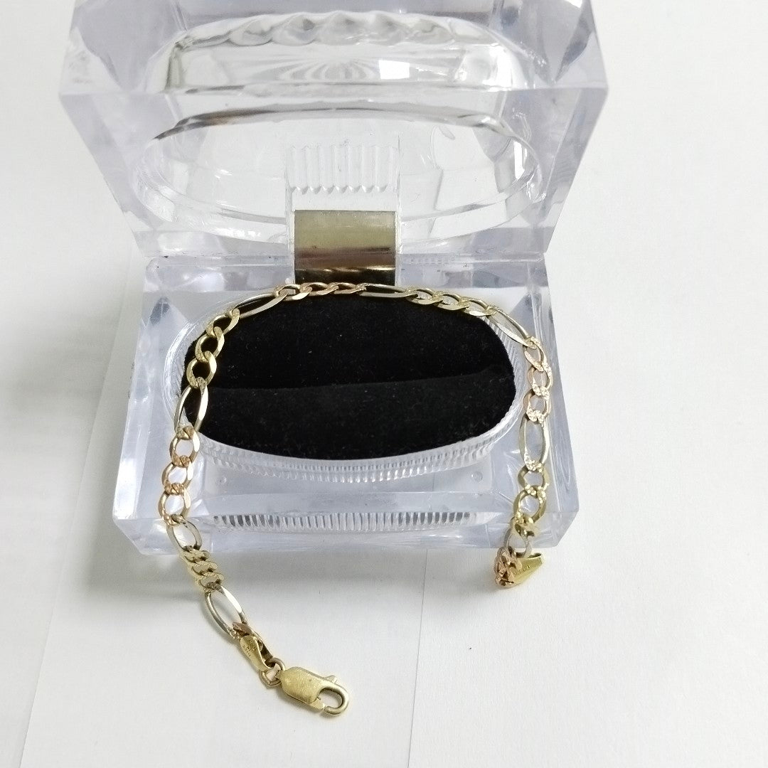 PULSERA ORO COMBINADO 14 K 4.4 GRMS (SEMINUEVO)
