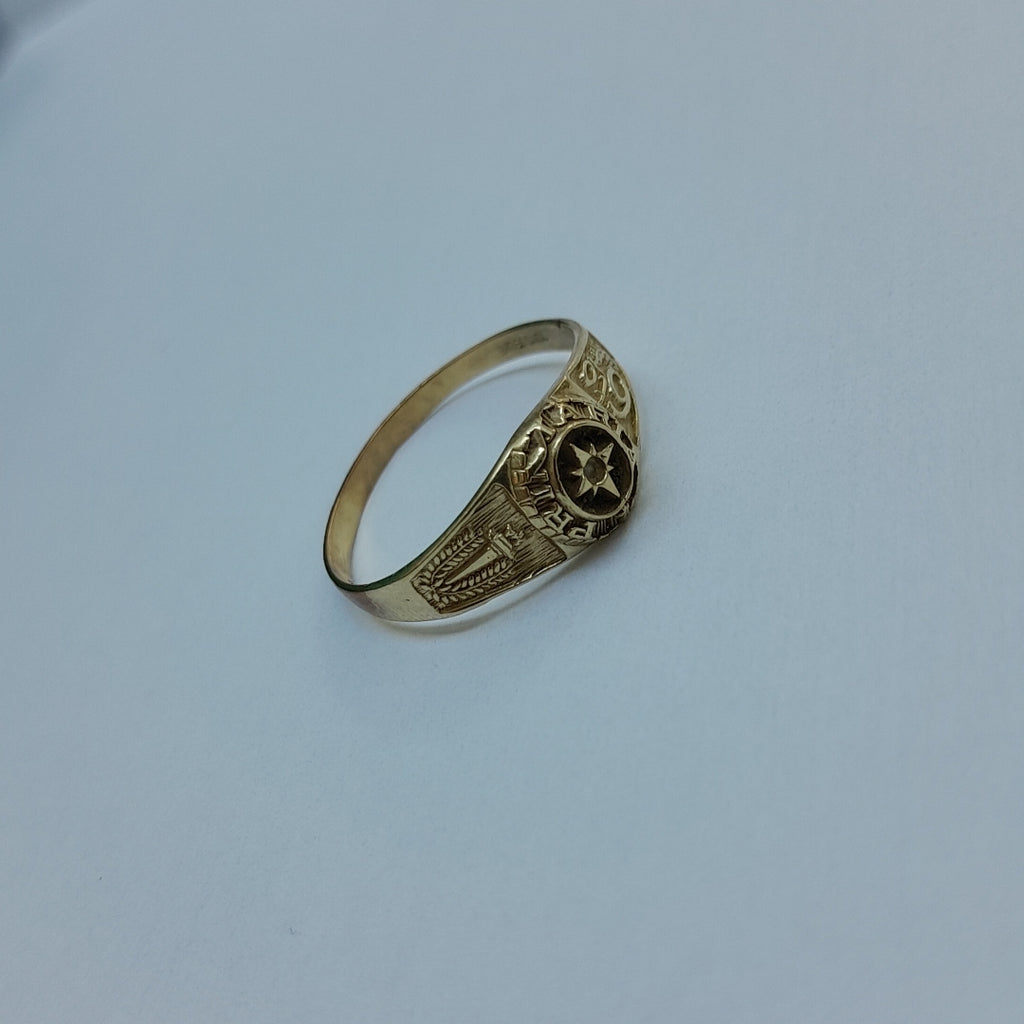 ANILLO DE GRADUACIÓN ORO 10 K 1.9 GRMS (SEMINUEVO)