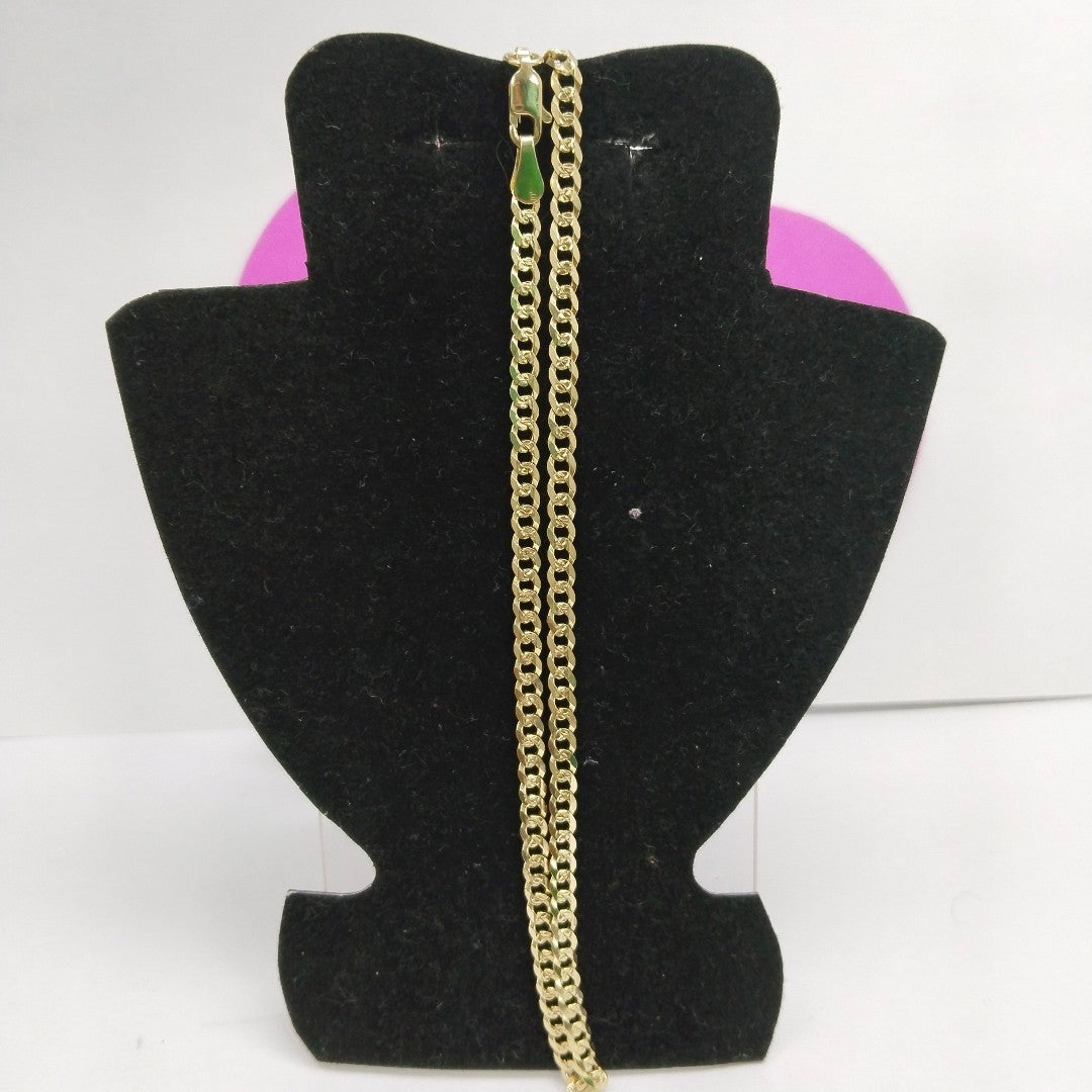 CADENA BARBADA DIAMANTADA 12.31GR 60 CM 14K (NUEVO)