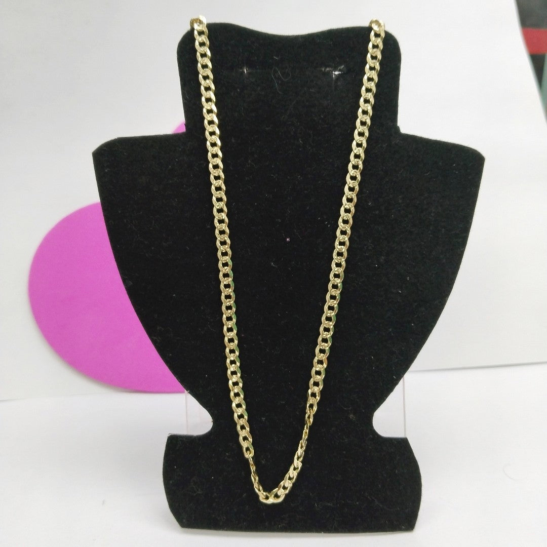 CADENA BARBADA DIAMANTADA 11.21GR 55 CM 14K (NUEVO)