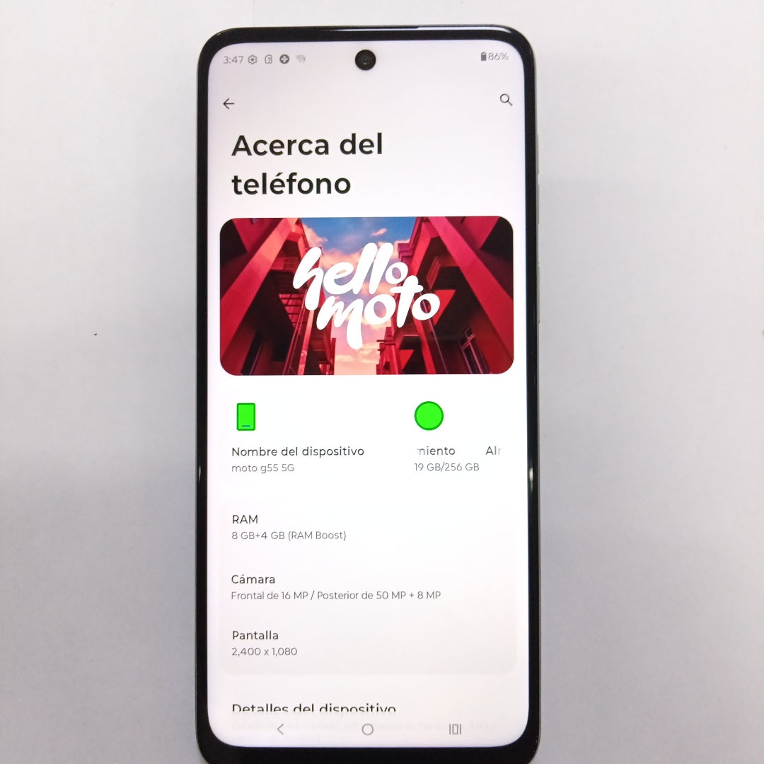 CELULAR MOTOROLA MOTO G55 5G XT2435-1(2024) 256 GB 8 GB RAM (SEMINUEVO)