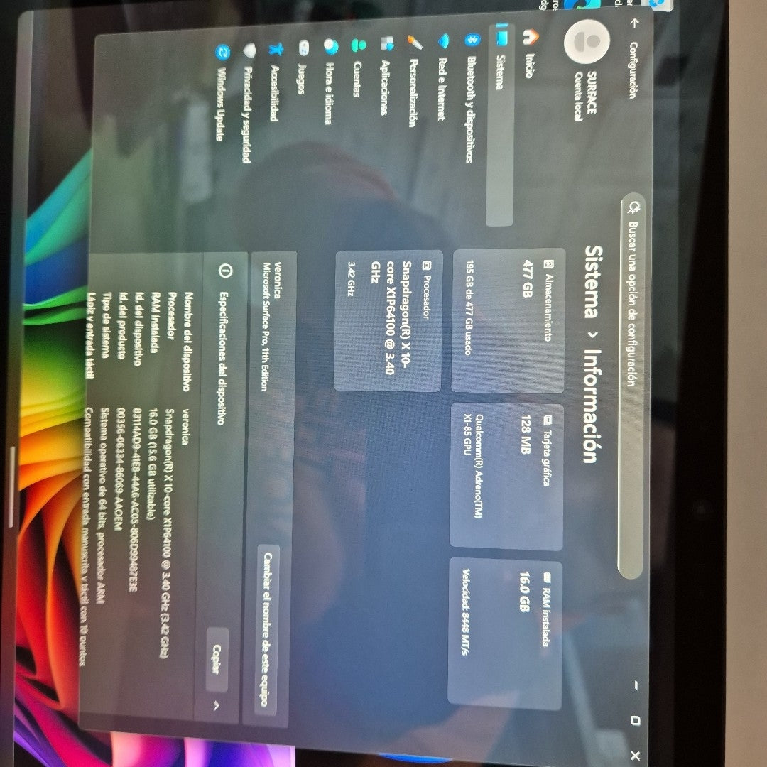 TABLETA MICROSOFT SURFACE PRO 11 2076 (2024) 512 GB 16 GB RAM (SEMINUEVO)