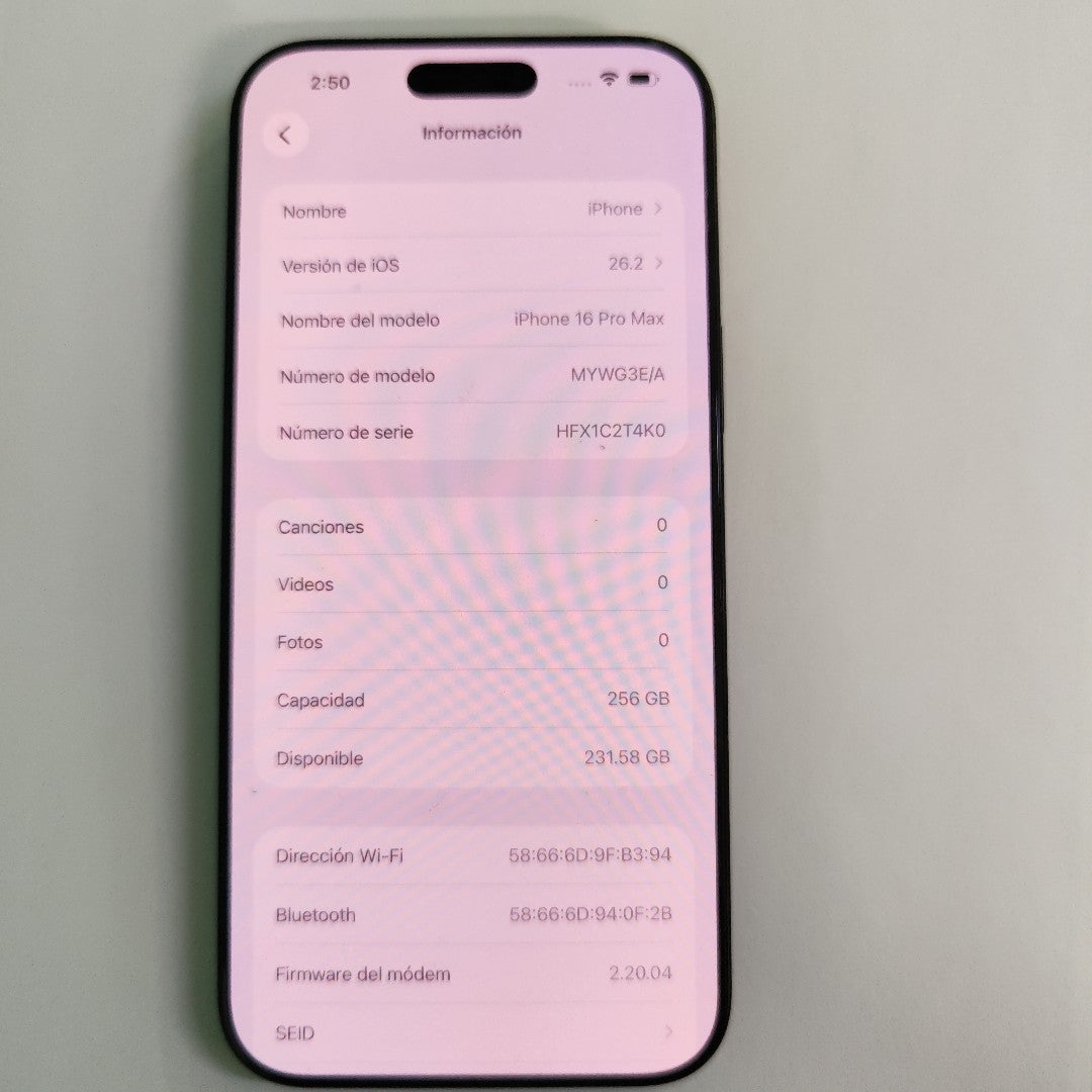 CELULAR APPLE IPHONE 16 PRO MAX A3295 (2024) 256 GB 8 GB RAM (SEMINUEVO)