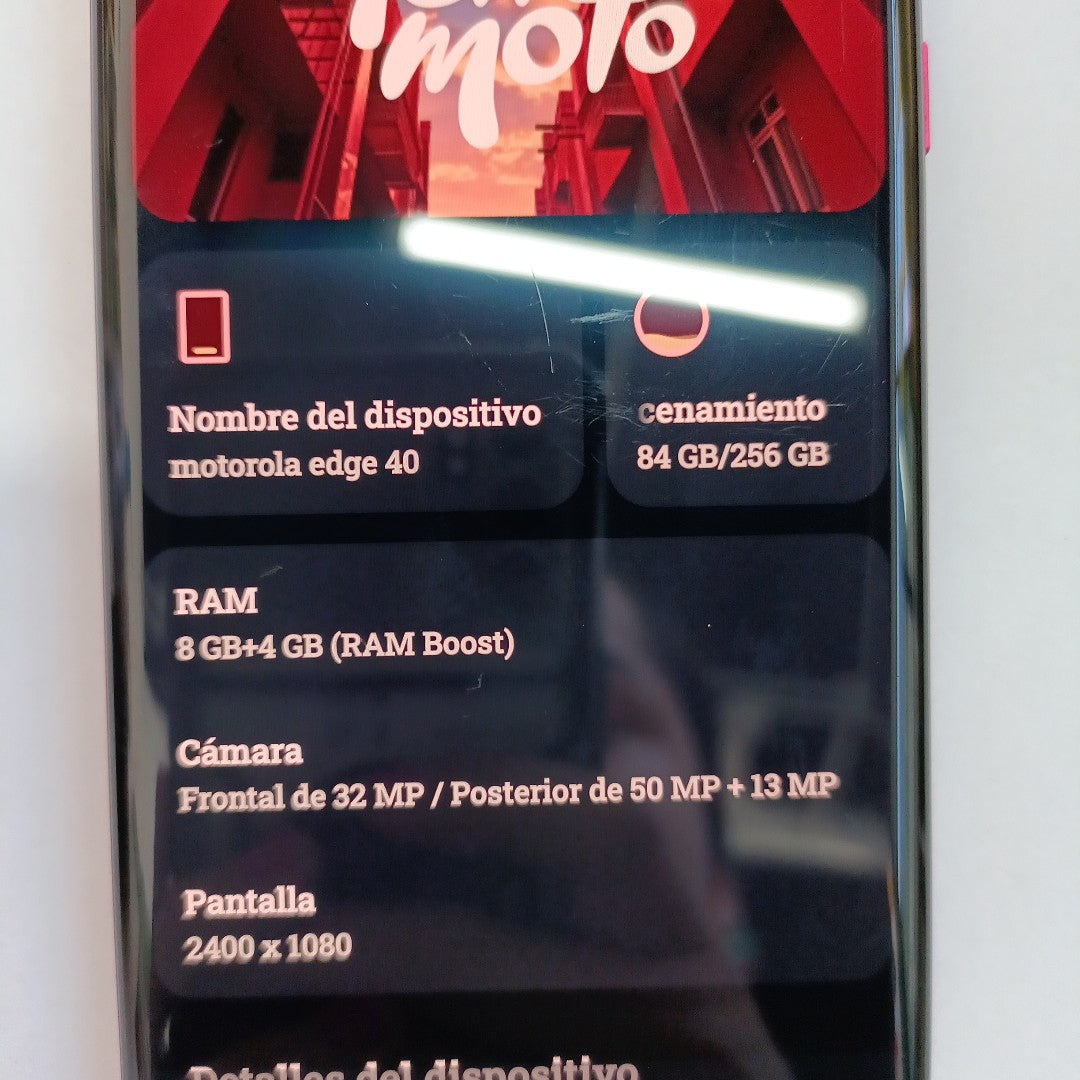 CELULAR MOTOROLA EDGE 40 XT2303-2 (2023) 256 GB 8 GB RAM (SEMINUEVO)
