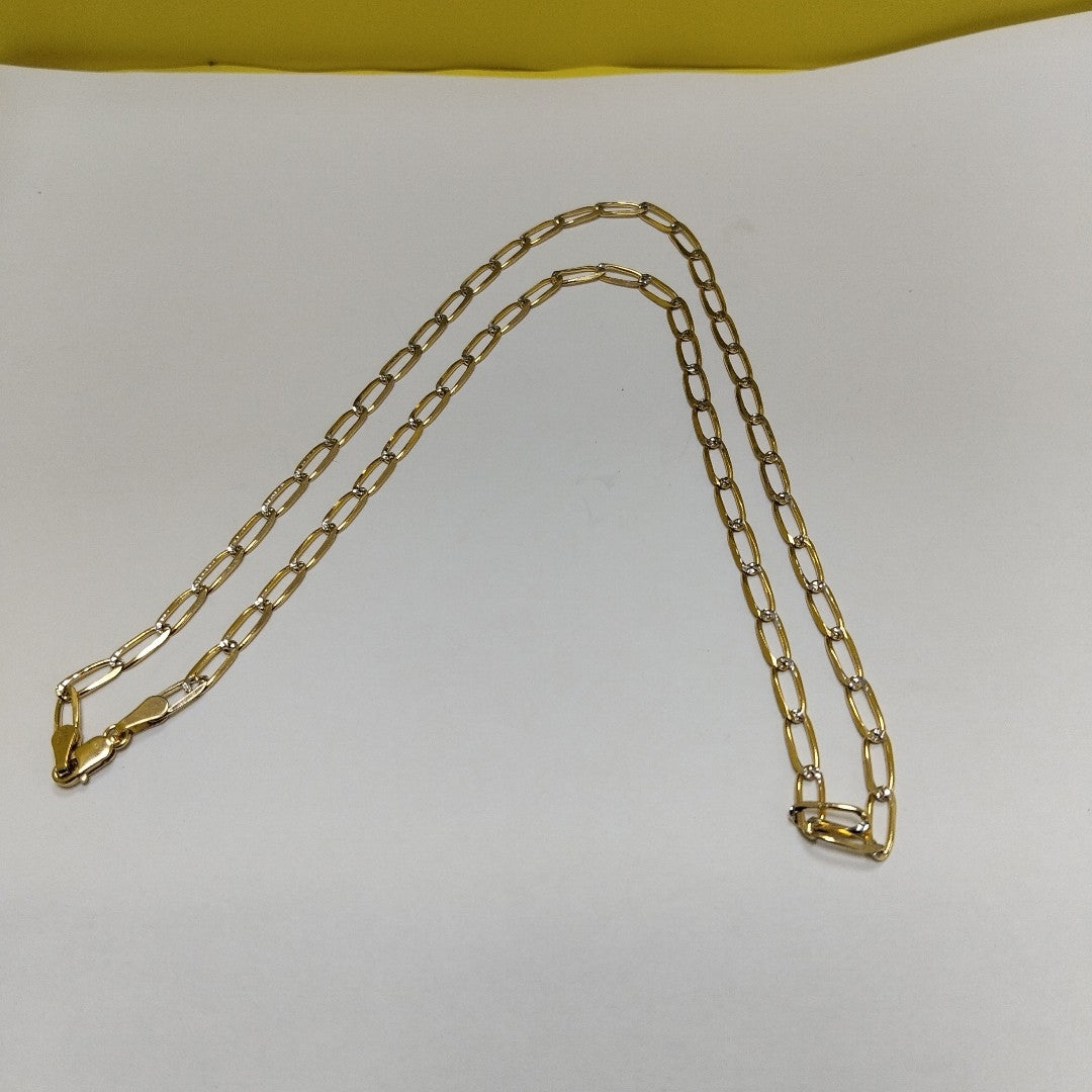 CADENA TEJIDO ESLABONES 11.1G 55 CM 14K (NUEVO)