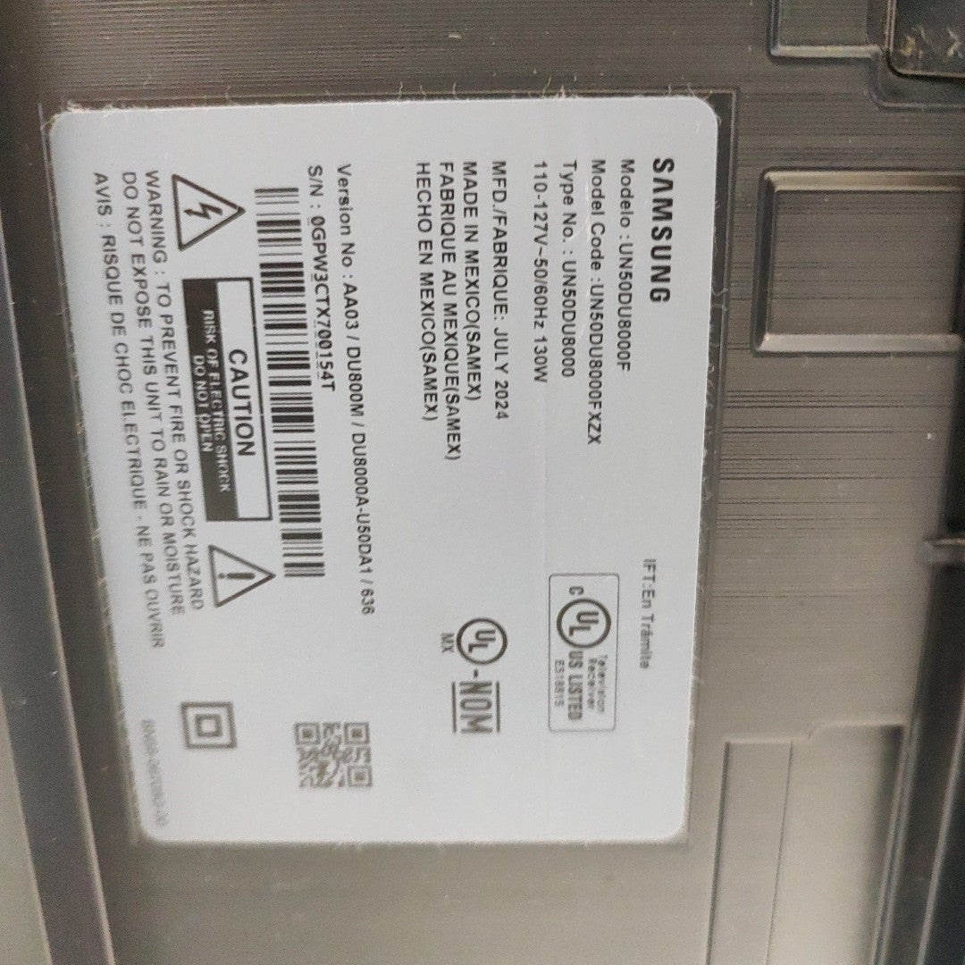 PANTALLA SAMSUNG UN50DU8000F (2024) 50" LED 4K (SEMINUEVO)