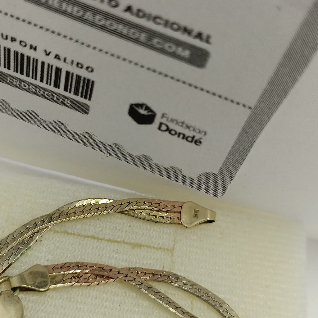 PULSERA ORO COMBINADO 14 K 6.2 GRMS (SEMINUEVO)