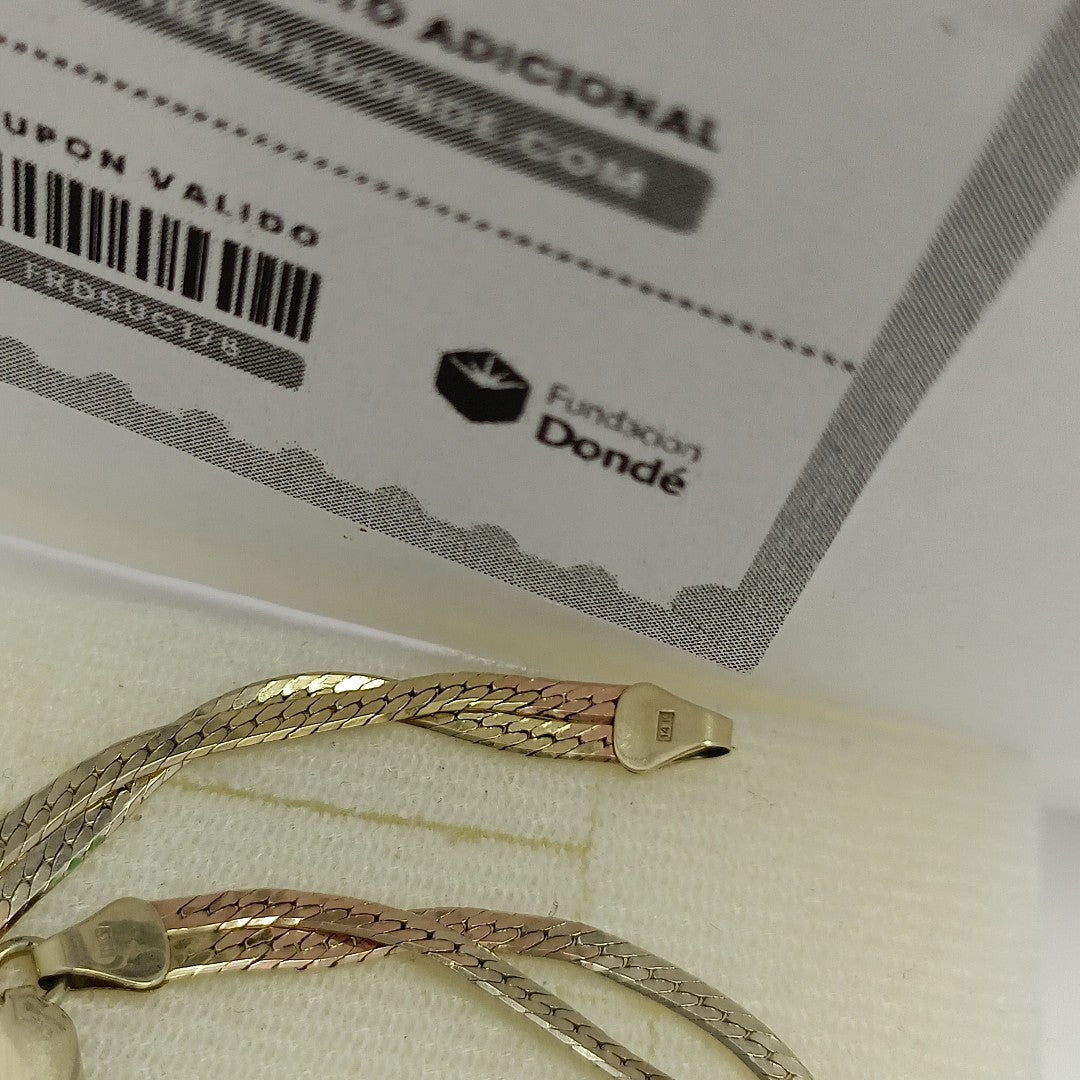 PULSERA ORO COMBINADO 14 K 6.2 GRMS (SEMINUEVO)