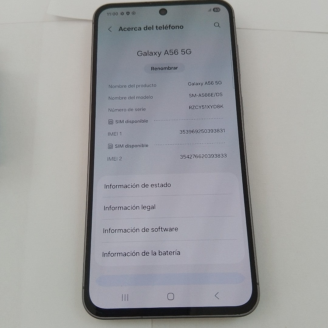 CELULAR SAMSUNG GALAXY A56 SM-A566E (2025) 256 GB 12 GB RAM (SEMINUEVO)
