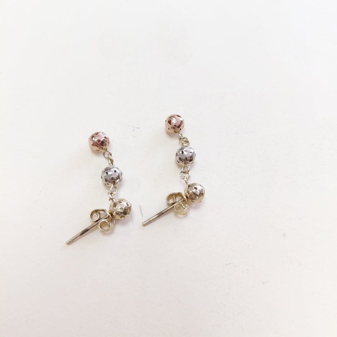 ARETES PAR ORO COMBINADO 10 K 1,80 GRMS (SEMINUEVO)