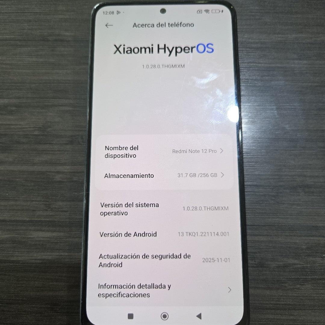 CELULAR XIAOMI REDMI NOTE 12 PRO 4G 2209116AG (2023) 256 GB 8 GB RAM (SEMINUEVO)