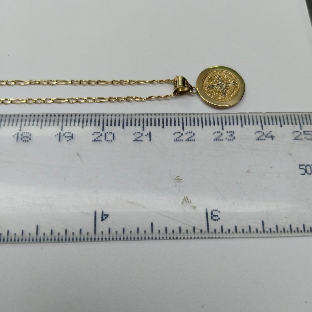 CADENA, MEDALLA RELIGIOSA ORO 10 K 2.6 GRMS (SEMINUEVO)