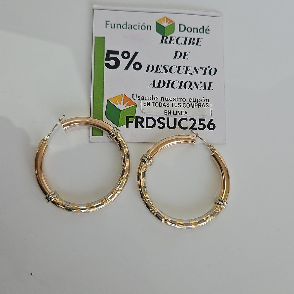 ARRACADAS PAR ORO, ORO BLANCO 14 K 9.2 GRMS (SEMINUEVO)