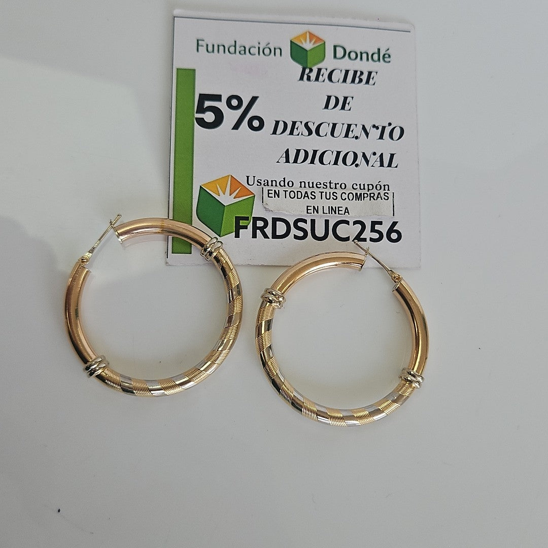 ARRACADAS PAR ORO, ORO BLANCO 14 K 9.2 GRMS (SEMINUEVO)