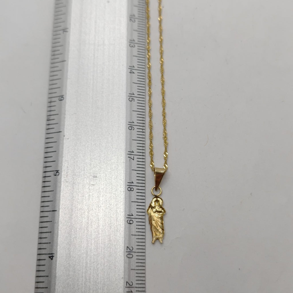 CADENA, MEDALLA RELIGIOSA ORO 10 K 1 GRMS (SEMINUEVO)
