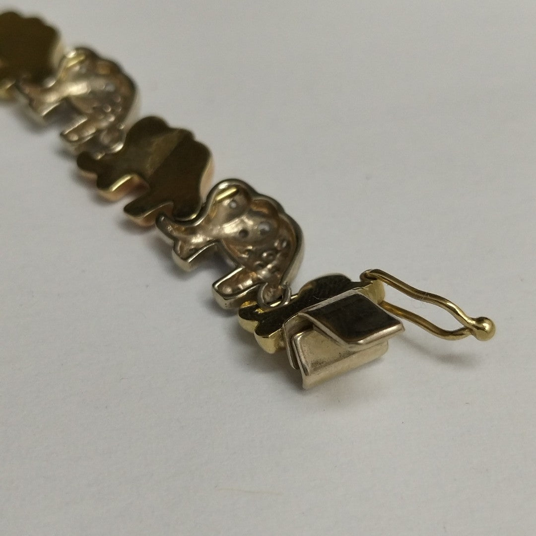 K1 15,90 GRMS 14 K ESPECIFICACIONES COMPLEMENTARIAS PULSERA ELEFANTES SINT BCO (SEMINUEVO)