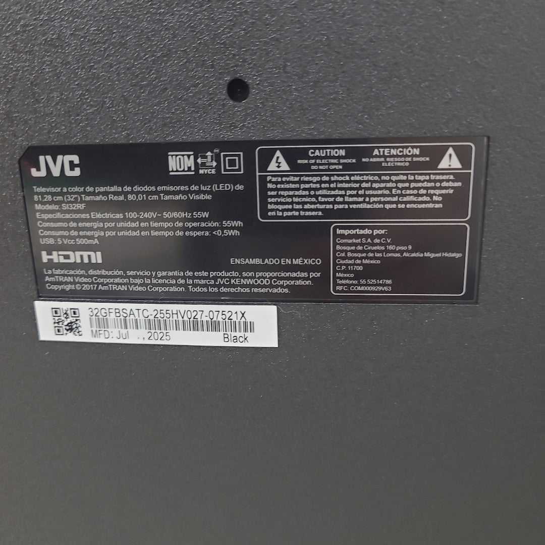 PANTALLA JVC SI32RF (2025) 32" LED HD (SEMINUEVO)