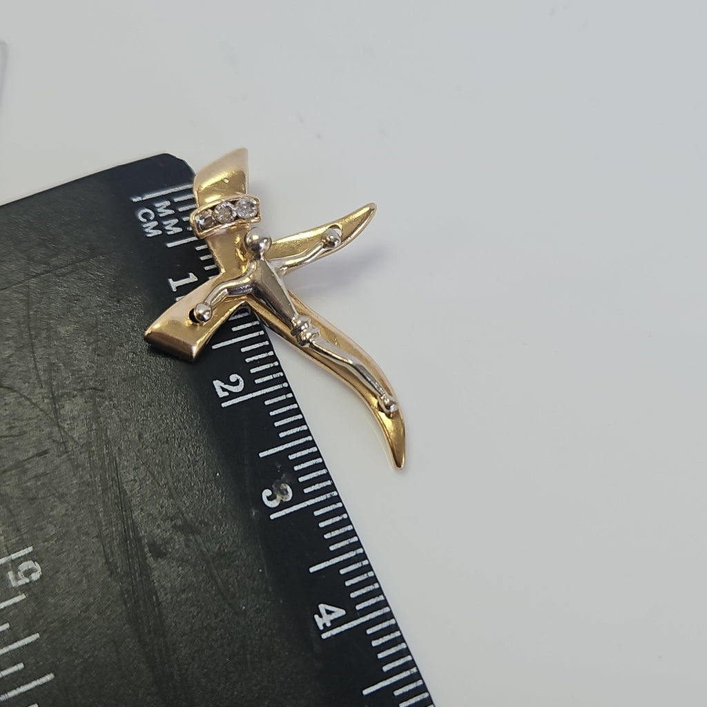 CRUCIFIJO ORO COMBINADO 14 K 2.9 GRMS (SEMINUEVO)