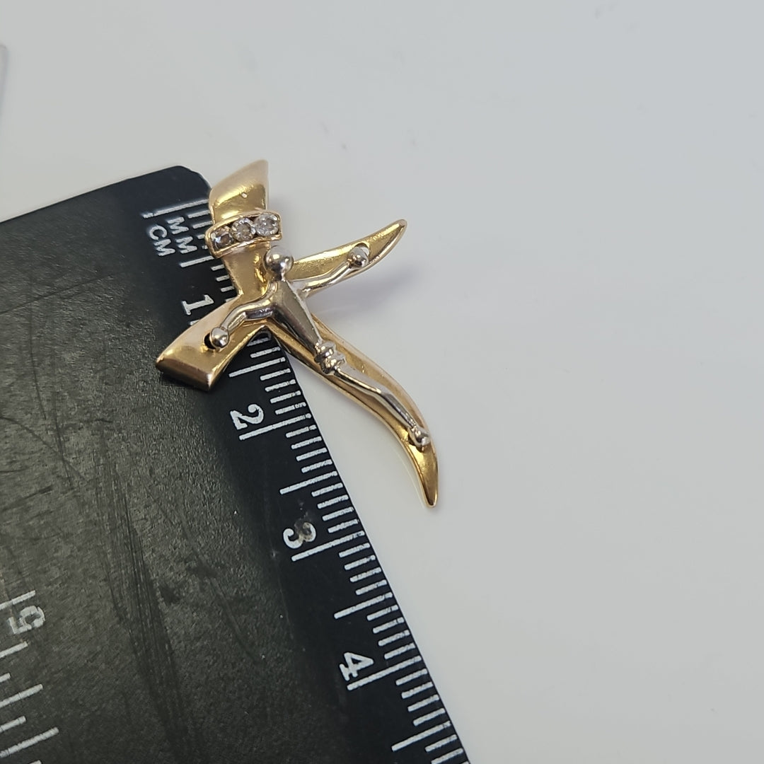 CRUCIFIJO ORO COMBINADO 14 K 2.9 GRMS (SEMINUEVO)