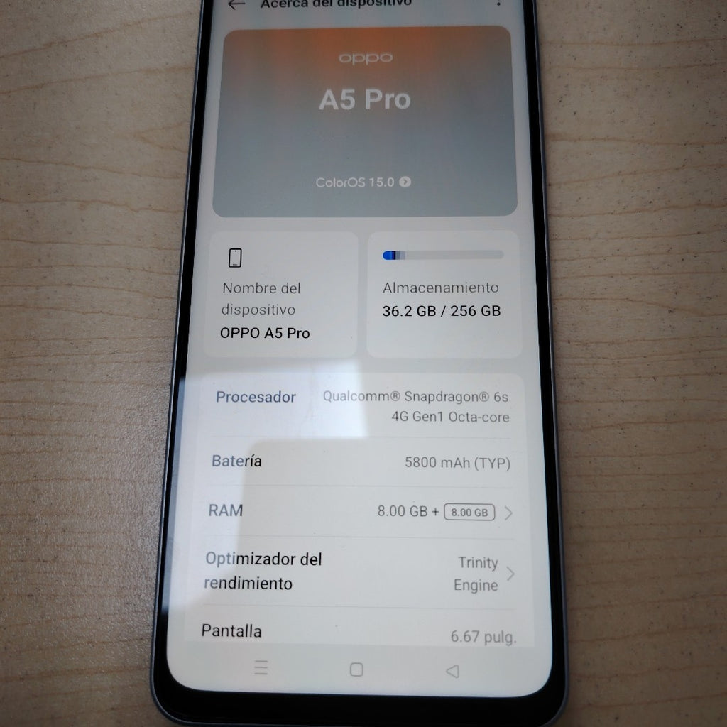 CELULAR OPPO  A5 PRO CPH2711 (2025) 256 GB 8 GB RAM (SEMINUEVO)