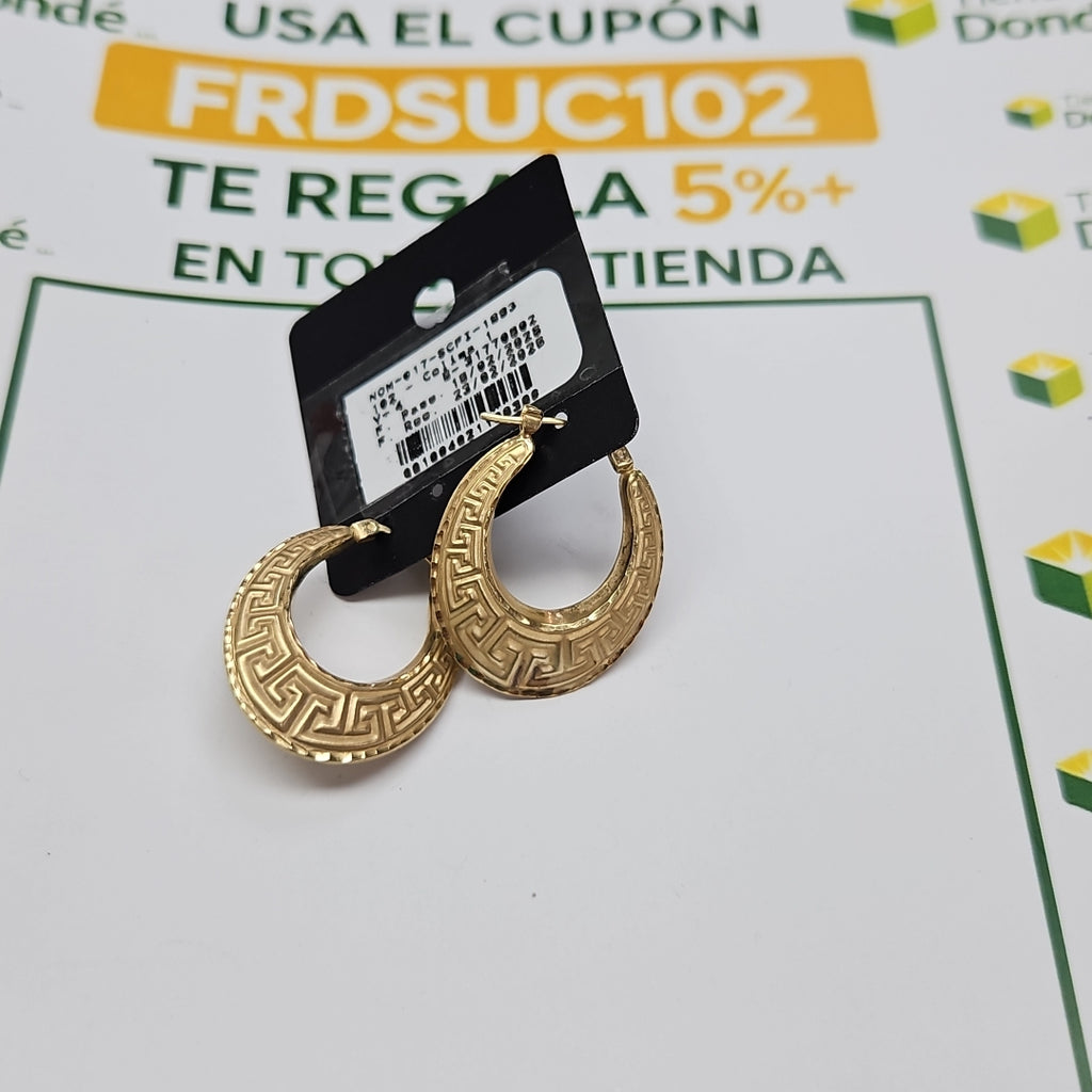 ARETES PAR ORO 14 K 3,10 GRMS (SEMINUEVO)