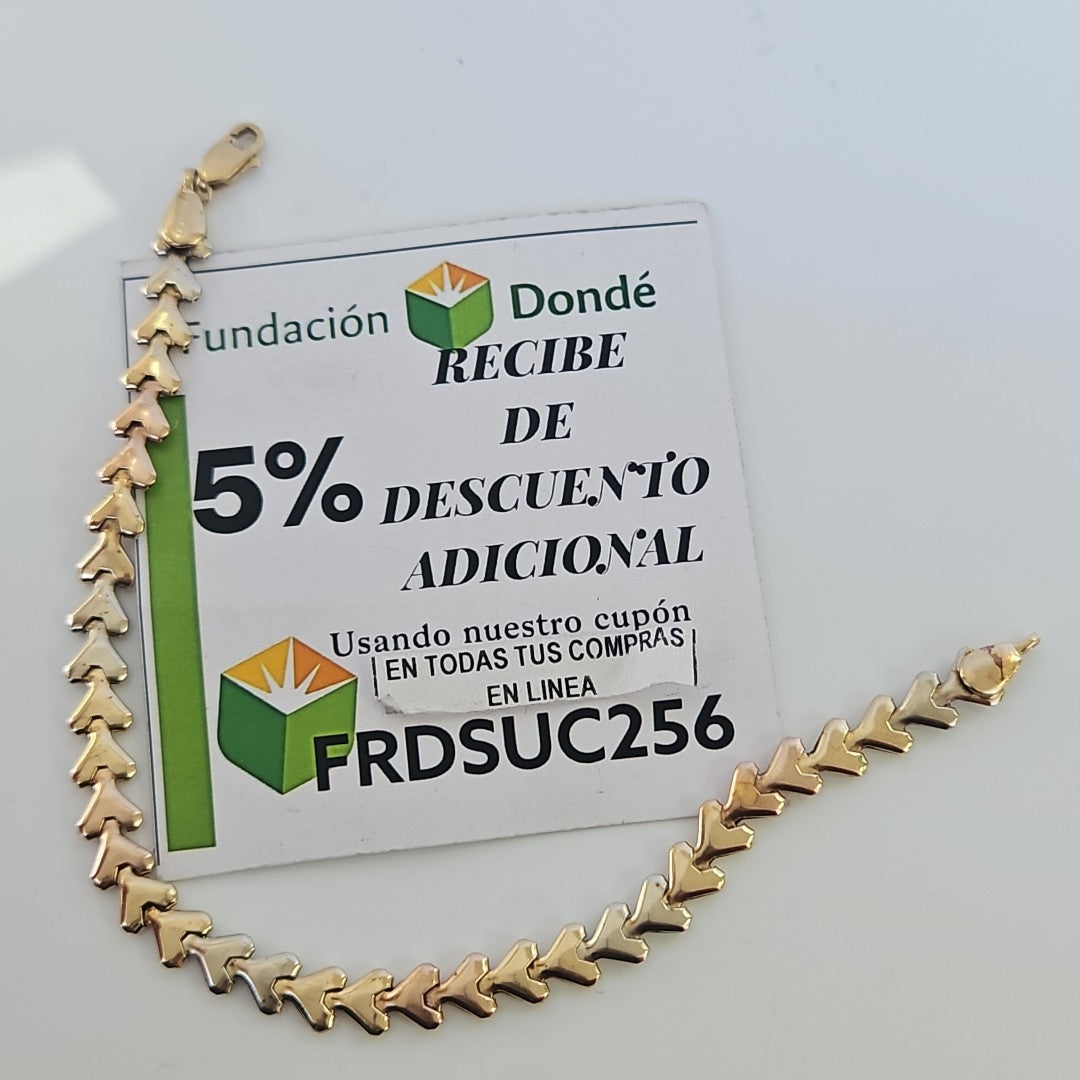 PULSERA ORO COMBINADO 14 K 7,60 GRMS (SEMINUEVO)