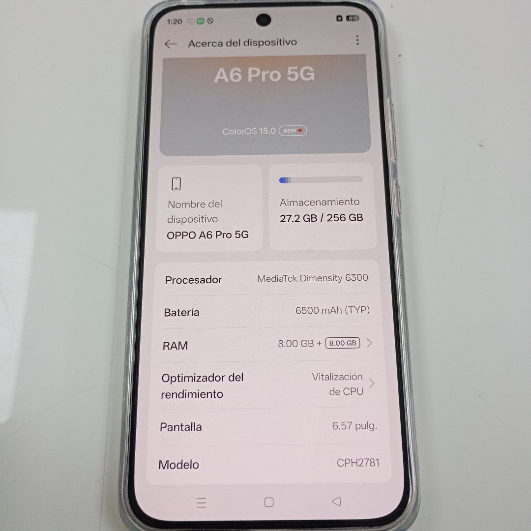 CELULAR OPPO  A6 PRO CPH2781 (2025) 256 GB 8 GB RAM (SEMINUEVO)